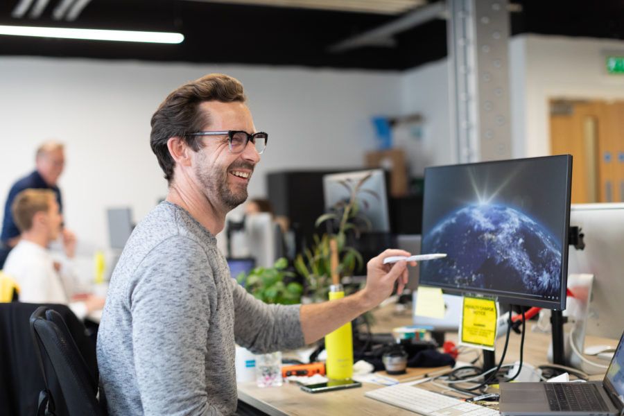 Dan Hubert of AppyWay, in the main office