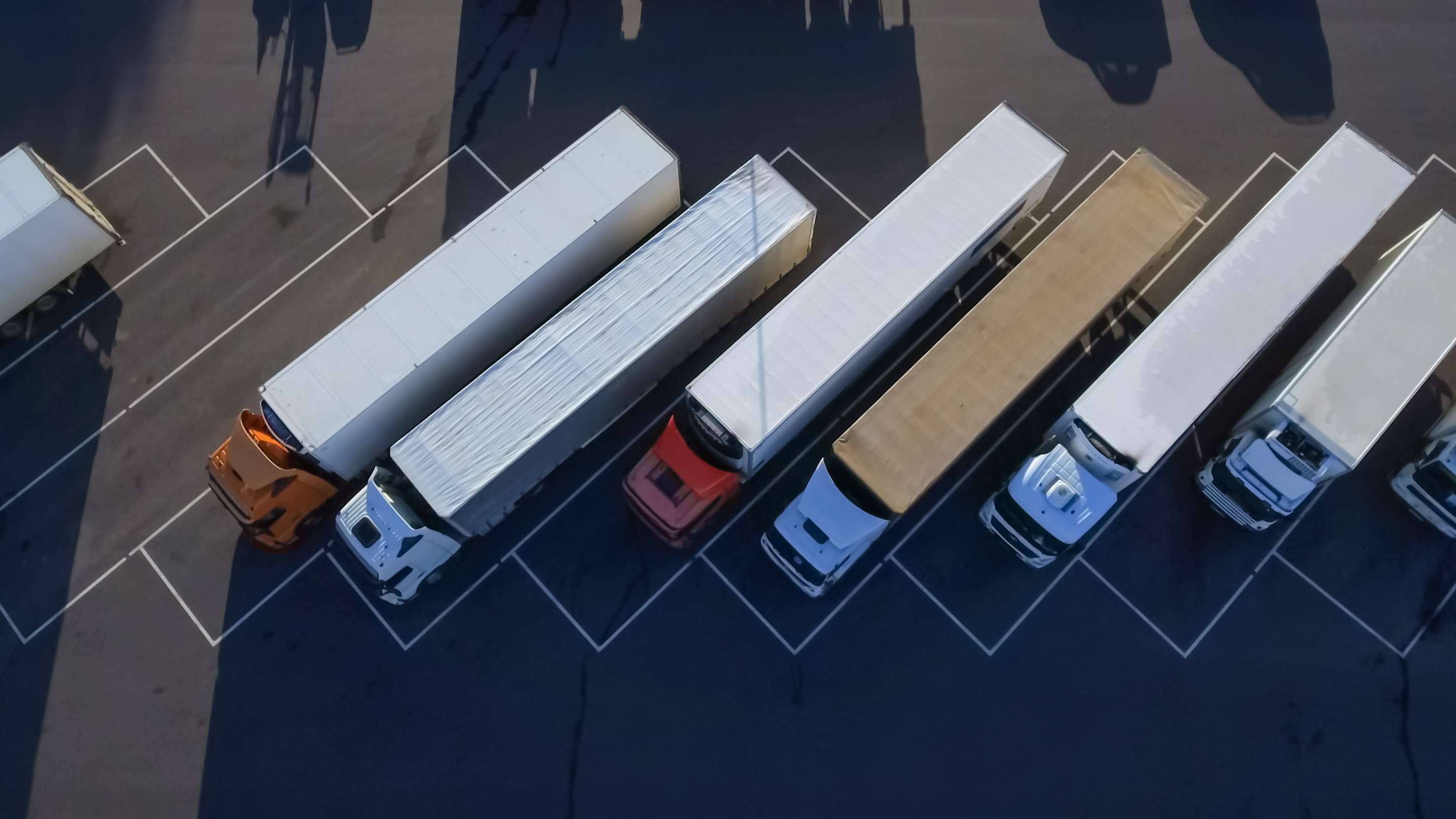 Trucks parked - Last Mile Delivery improvements