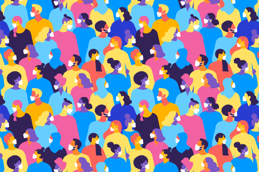 Cities Post Covid - Crowd with Masks