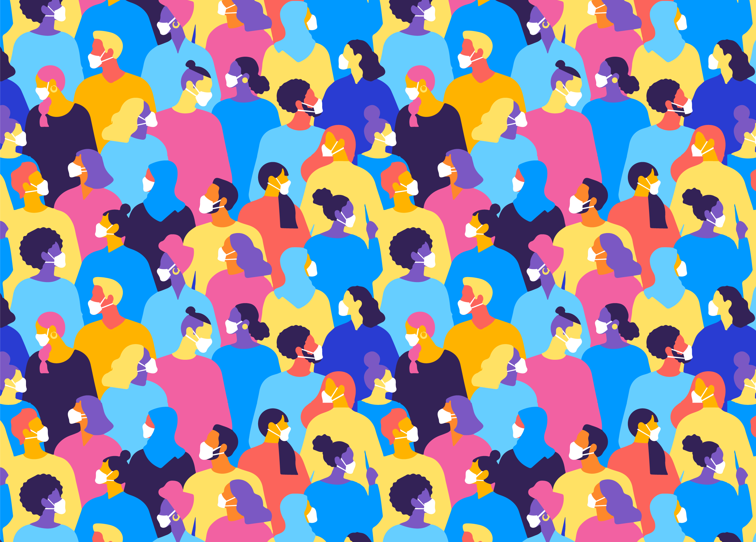 Cities Post Covid - Crowd with Masks